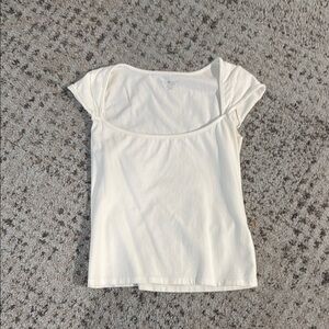 Brandy Melville White Fitted Cap Sleeve Tee